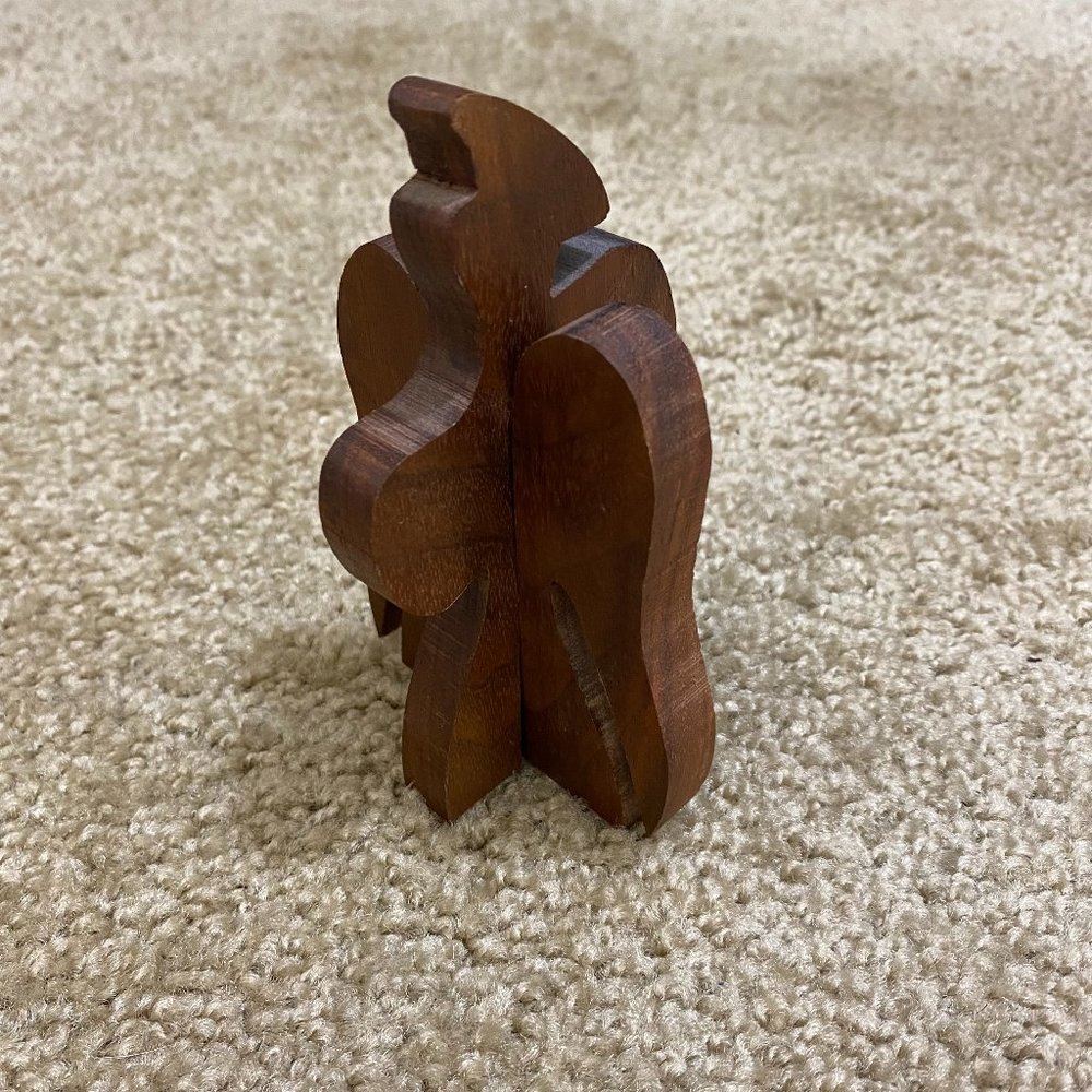 Mid Century Modern Solid Wood Angel Figure